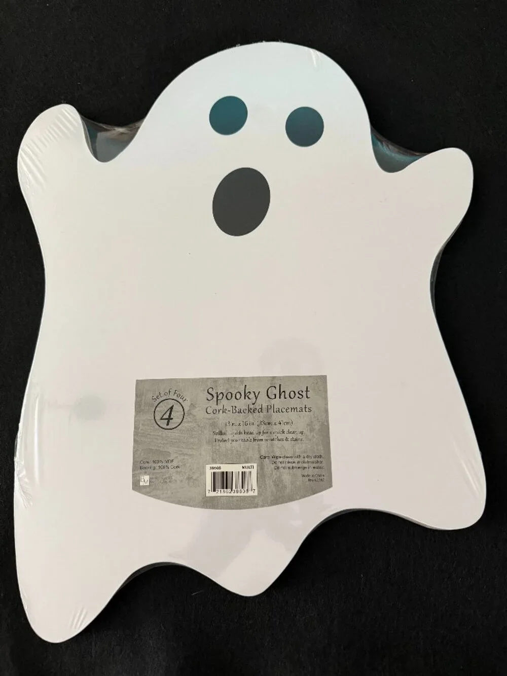 Halloween Ghost Cork Board Placemats Set of 4 Benson Mills 13x16